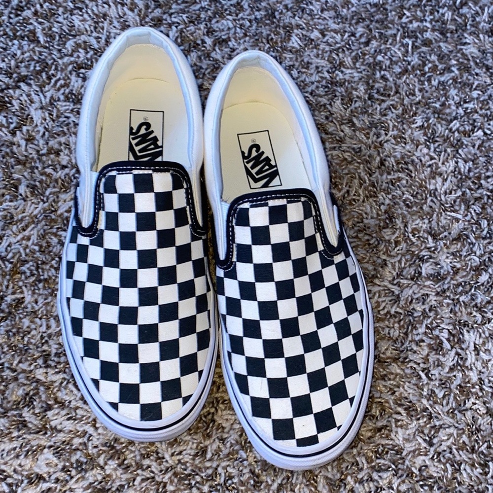 checkered slip on vans